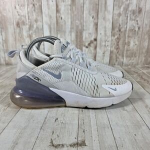 Nike Air Max 270 Womens 7.5 White Metallic Silver Running Shoes AH6789-121